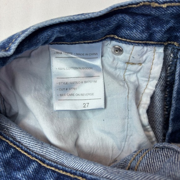 Bohme Denim Shorts Women's Size 27 Blue Distressed Ripped Raw Hem High‎ Rise - Picture 6 of 7